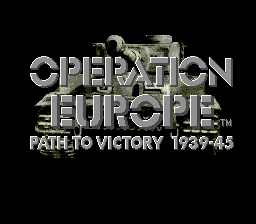 Operation Europe - Path to Victory 1939-45 (USA) Title Screen